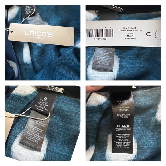 New! CHICO’S Black Label Polka Dot Tier-Sleeve Top - Picture 13 of 14